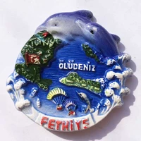 qiqipp turkey tourism commemorative ceramic glazed stereo magnet fridge magnet fethiye home decoration accompanying gift