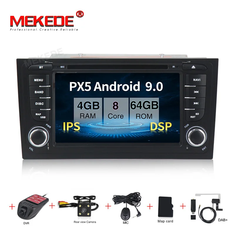 Автомобильный мультимедийный плеер DVD на Android 9 с GPS радио FM 8 ядер ОЗУ 4 Гб ПЗУ 64 ГБ