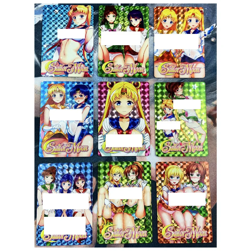 9 unids/set Sailor Moon, juguetes desnudos sexys, pasatiempo, coleccionable, juego de colecci&oacute;n de cartas de Anime-1