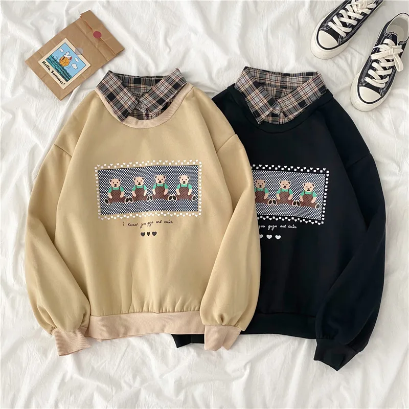 

ZOGAA Милые мишки по Размеры d Kawaii Женская толстовка модные пуловеры для женщин размера плюс Размеры топы с капюшоном в Корейском стиле с Стиль...