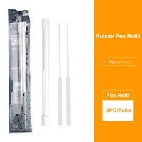 2pcstube mechanical rubber pen refil 2 3mm round refil 2 5x5mm flat refil for sketch rubber earser stationery supplies