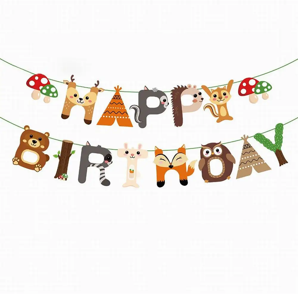 

1 Set Happy Birthday Balloons Jungle Safari Animal Dinosaur Foil Balloon Forest Theme Party Decorations baby shower Globos
