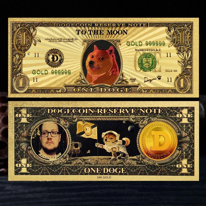 

Dogecoin Gold Foil Currency for Commemoration Collection Wow Dog Pattern Souvenir Dog Coin Home Crafts Collecting Prop Gifts
