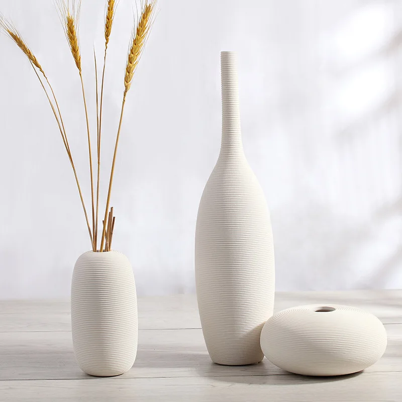 

Nordic Ceramic Vase Home Office Decoration Accessories Vases for Interior Living Room Decoration White Vases Plant Pots Gift