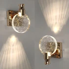 Современная настенная лампа для дома, золотистый круглый светодиодный светильник с кристаллами для зеркал, прикроватный Настенный бра для спальни, гостиной, комнатное освещение