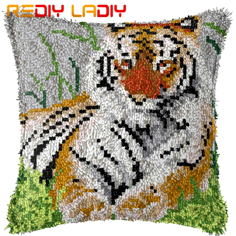 Крюк с защелкой подушки Король тигр предварительная Печать Подушка из парусины