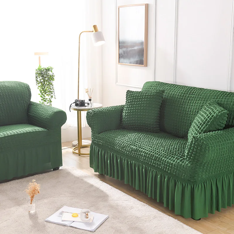 Универсальный чехол для дивана с юбкой эластичное защитное покрытие мебели в