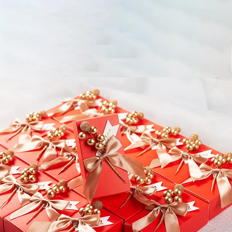 10 pcs Flower Candy Box with ribbon Wedding Favors and Gifts Boxes Bags for Guests Wedding Decoration Baby Shower Party Supplies