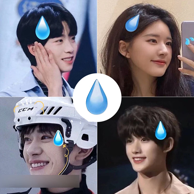 1Pcs Fashion Emojied Hairpin Speechless Sweat Water Drop Hair Clip For Cool Girl |