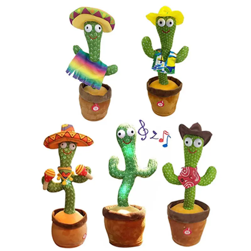 

Funny Dancing Twisting Cactus Speaker Talking Plush Toys Singing Music Record Luminescent Upgrade Bluetooth Gifts Toy For Childr