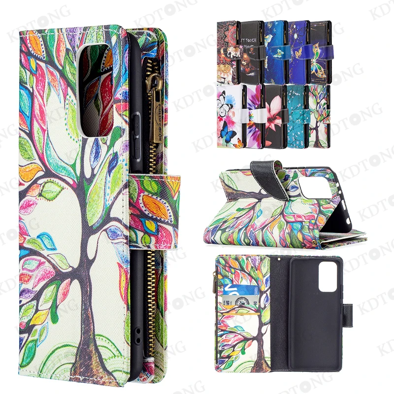 

Painted Fashion Cute Leather Phone Case For Xiaomi RedMi Note 10 9 8 7 S Pro Max Invisible Bracket With Lanyard Card Slot Cases