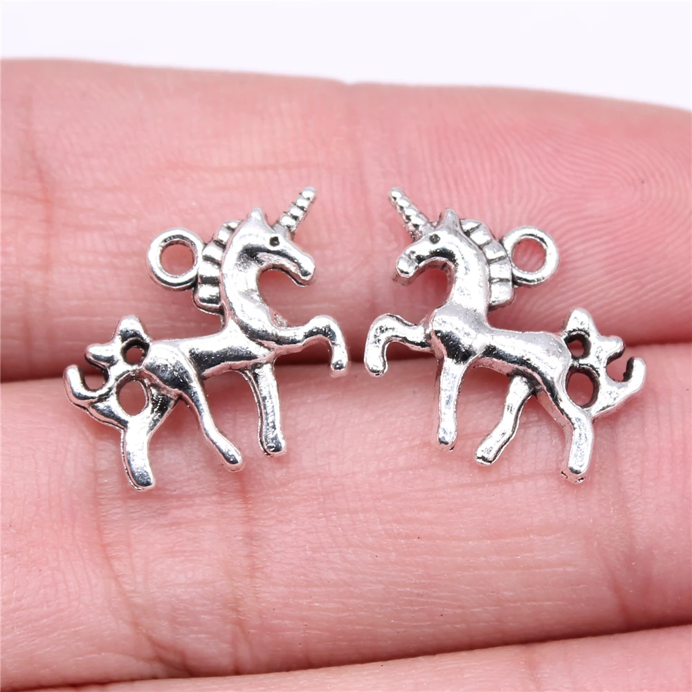 

20pcs Charms 19x14mm Unicorn Charms For Jewelry Making DIY Jewelry Findings Antique Silver Plated Alloy Charms Pendant