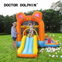 doctor dolphin inflatable bear bounce castle 9 8x9 8x7 7 ft jumping slide house with ball pit boxing bag for kids