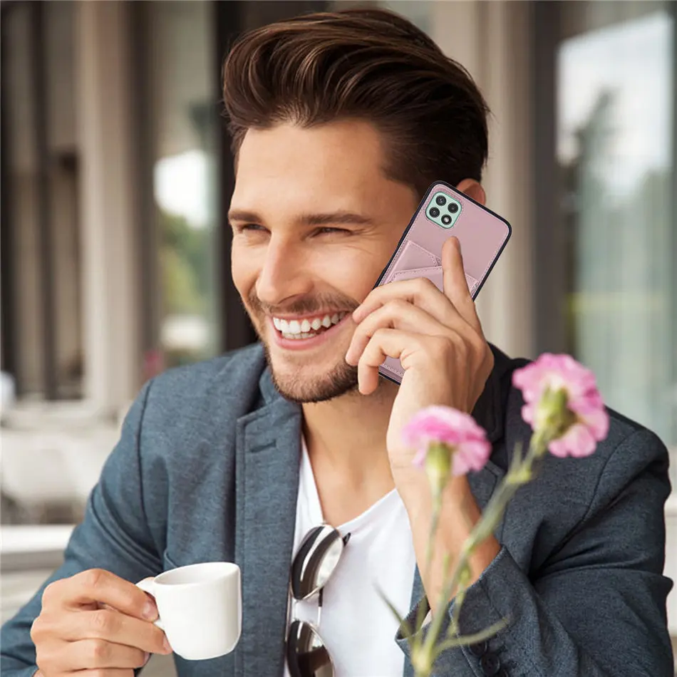 Простой чехол с отделениями для карт Xiaomi Mi 11 Ultra 10T Lite 10S Poco X3 M3 Redmi 9A 9C K40 Gaming Note 10 9S 9