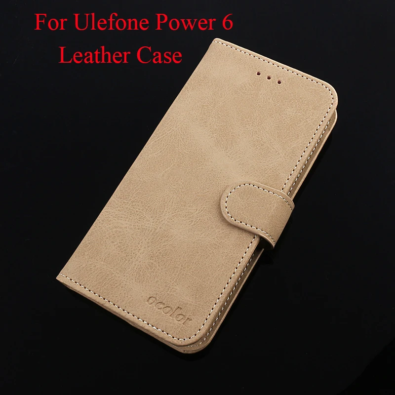Для Ulefone power 6 кожаный чехол 3 ''откидная крышка с противоударным карманом для