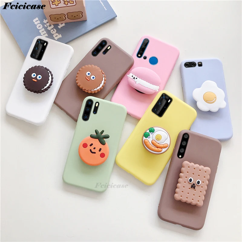 3D милый мультяшный чехол для Huawei P9 P8 P10 P20 P30 P40 Lite Pro P Smart Z Plus 2018 2019 Чехол-держатель