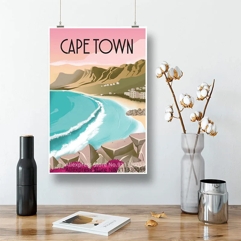 Постер путешествий Кейптаун Рекламные туристические постеры Печать на холсте Живопись На стене Изображения Искусство Для гостиной Домашний декор.