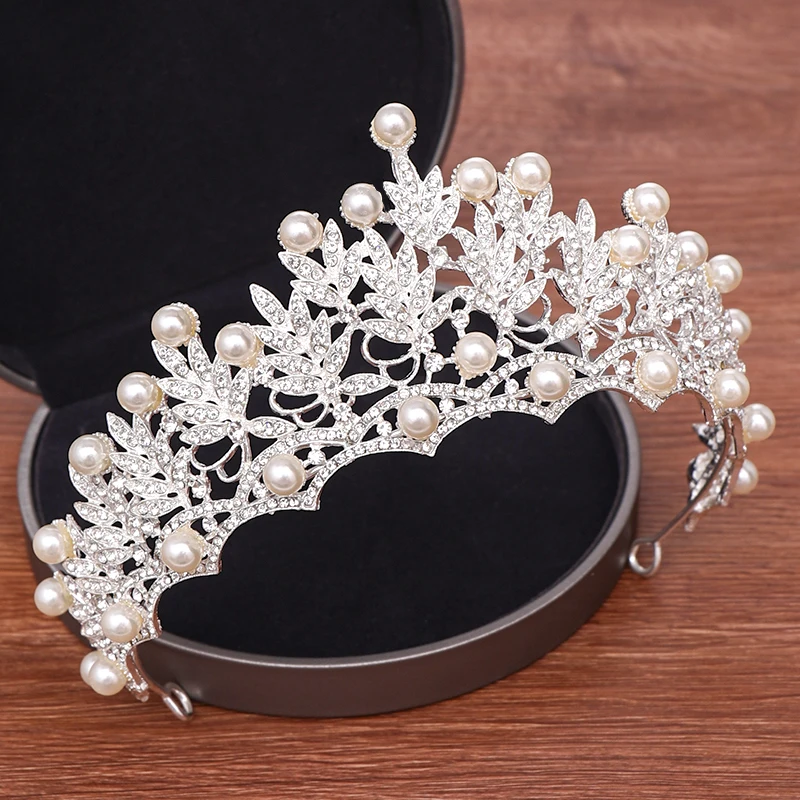 Свадебные аксессуары для волос Стразы жемчужная корона тиара женская свадебная