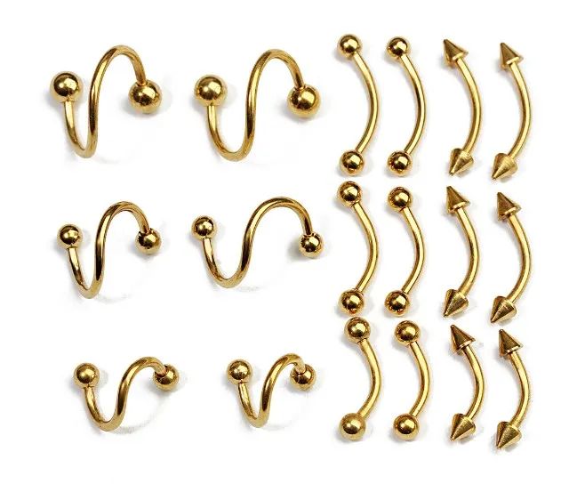 18 шт./компл. стержень из нержавеющей стали для бровей губ носа пирсинг серьги