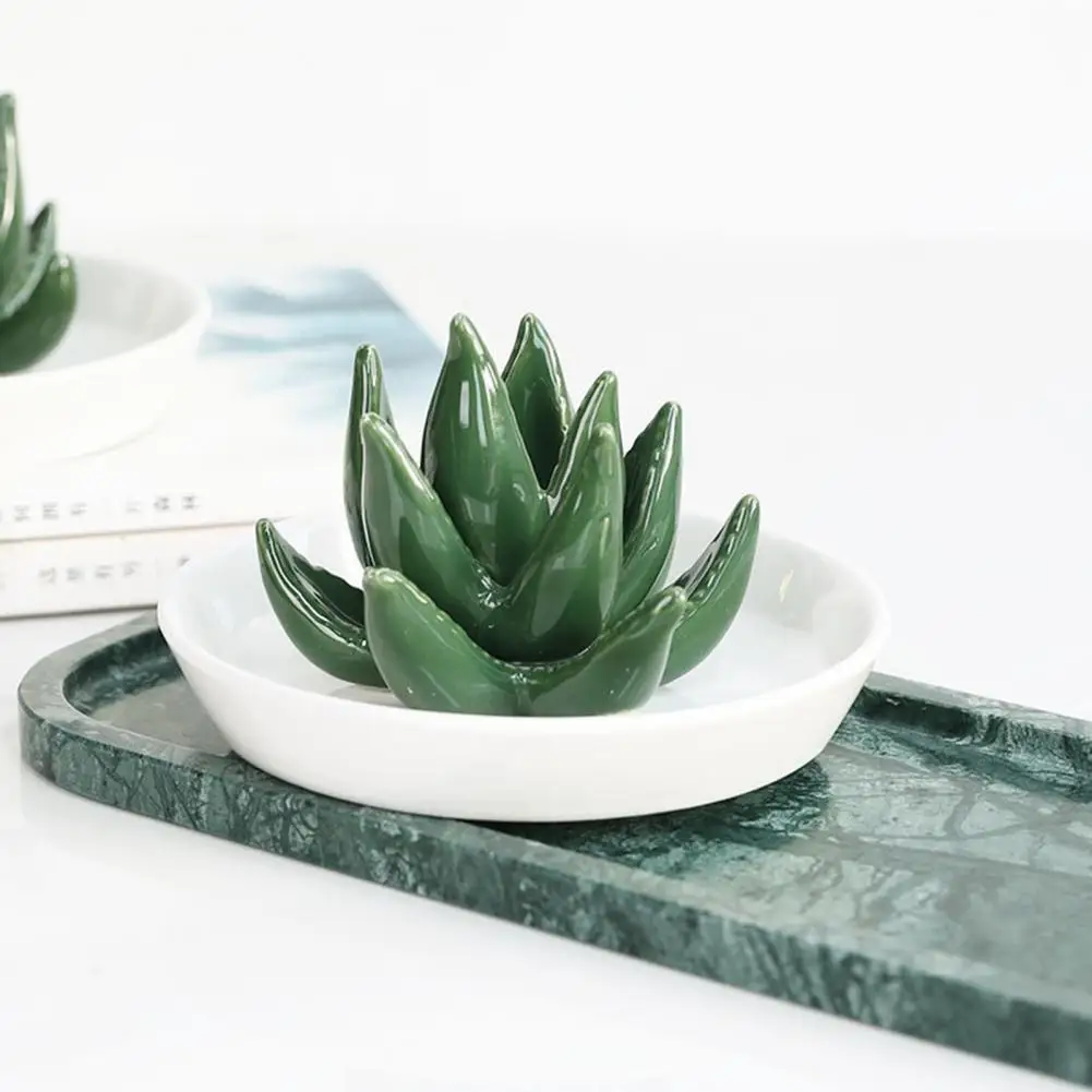 

Succulent Design Jewelry Plate Pudding-House Aloe Vera Ring Stand, Cactus Ring Plate, Jewelry Stand Ring Tray Home Decoration