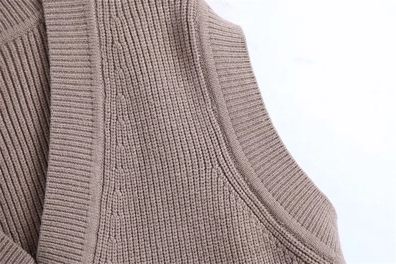 

Autumn And Winter 2020 New Girls Temperament V-Neck Knitted Vest With Sleeveless Waistcoat