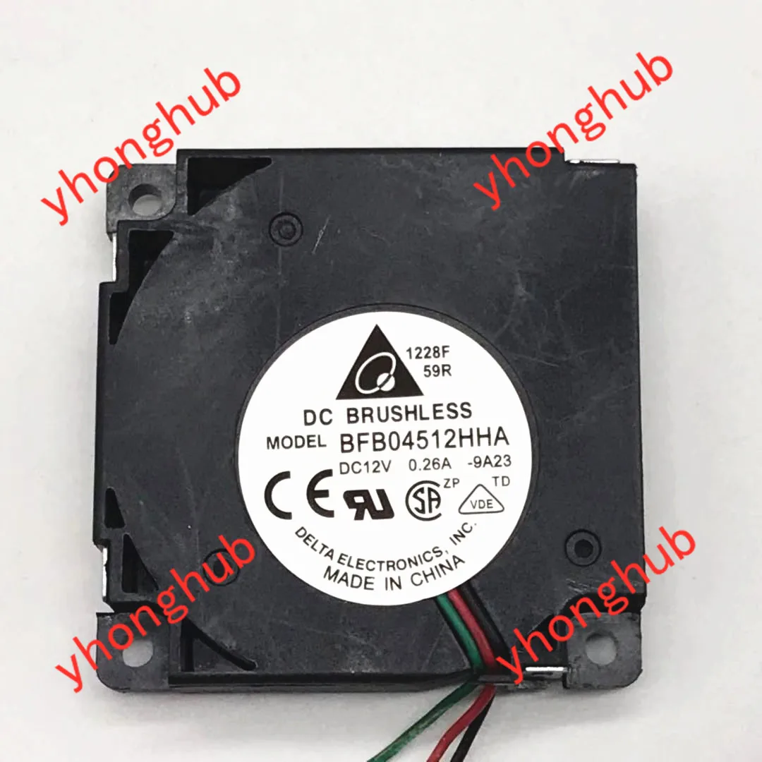 Delta Electronics BFB04512HHA 9A23 DC 12V 0.26A 45x45x10 мм 3 сервера провода Охлаждающий