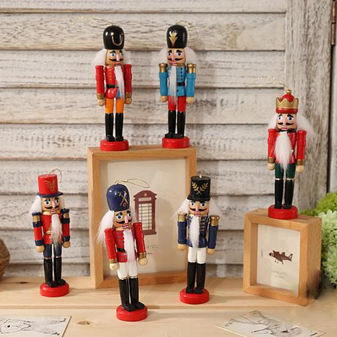 6 шт./лот 30 см деревянная фигурка гайкера рождественские украшения декоративные