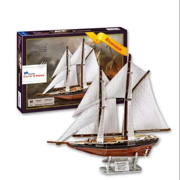 Bluenose корабль лодка обучение 3D Бумага своими руками головоломка 3484 модель детской