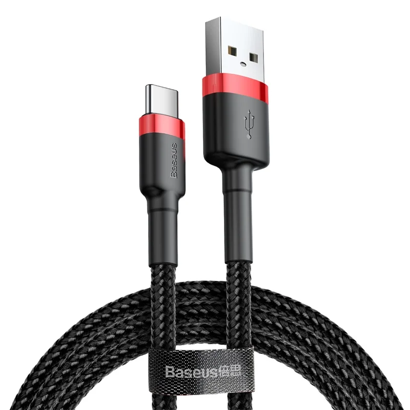 Кабель usb type-C Baseus для xiaomi redmi k20 pro, кабель USB C для мобильного телефона, кабель для быстрой зарядки type-C для устройств usb type-C - Цвет: Black red