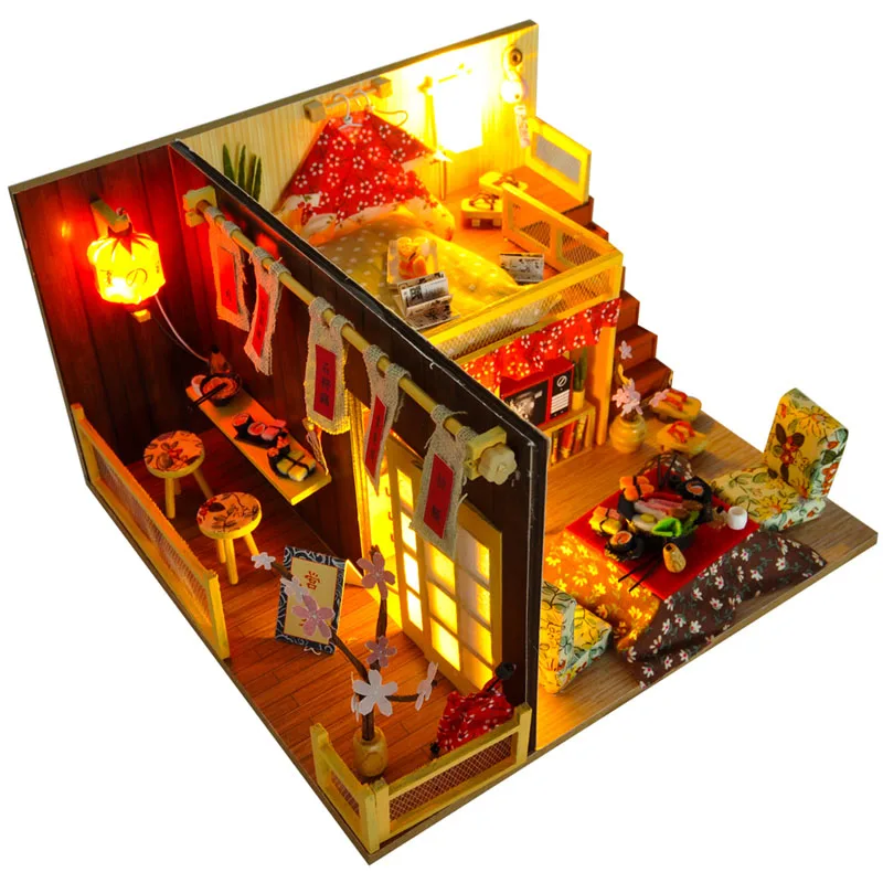 213 DIY Roombox миниатюрная кукольная мебель игрушка лес праздник деревянный ручной работы Miniaturas дом сборные наборы игрушки для детей - Цвет: 213
