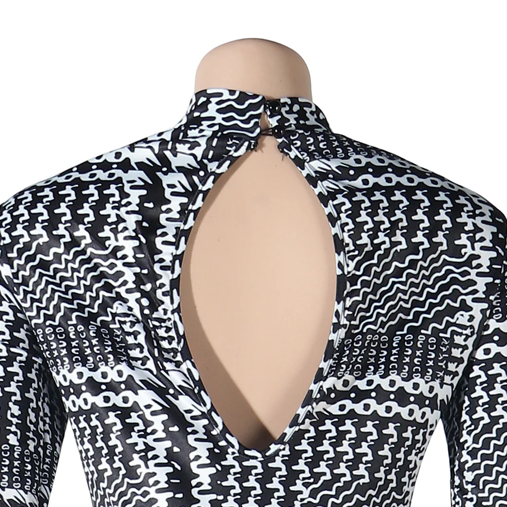 Женский Облегающий комбинезон CM.YAYA с вырезом гусиные лапки спереди обтягивающий