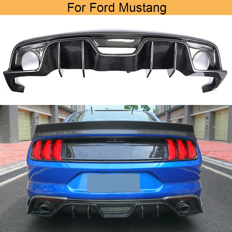 

Carbon Fiber Car Rear Bumper Diffuser Lip for Ford Mustang Convertible Coupe 2 Door Only 2015-2017 USA Market Car Rear Diffuser