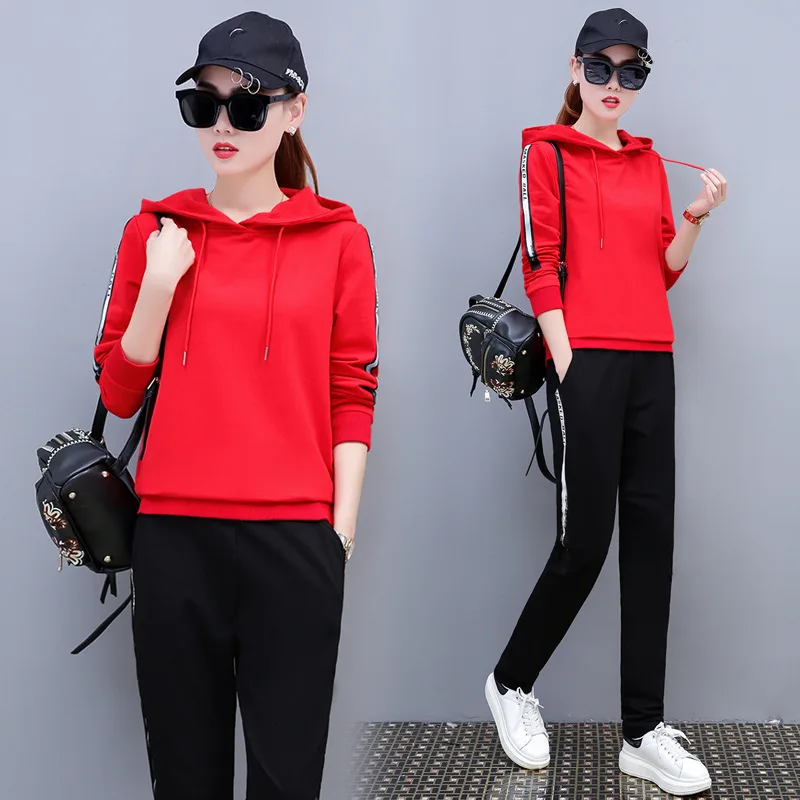 Женская Повседневная Спортивная одежда большого размера толстовки с длинными