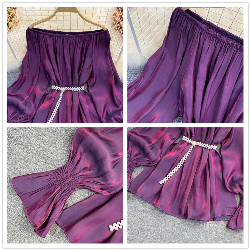 SINGREINY Women Design Korean Blouse Slash Neck Long Sleeve Casual Loose Tops Autumn Chic Sexy Off Shoulder Streetwear Blouses | Женская