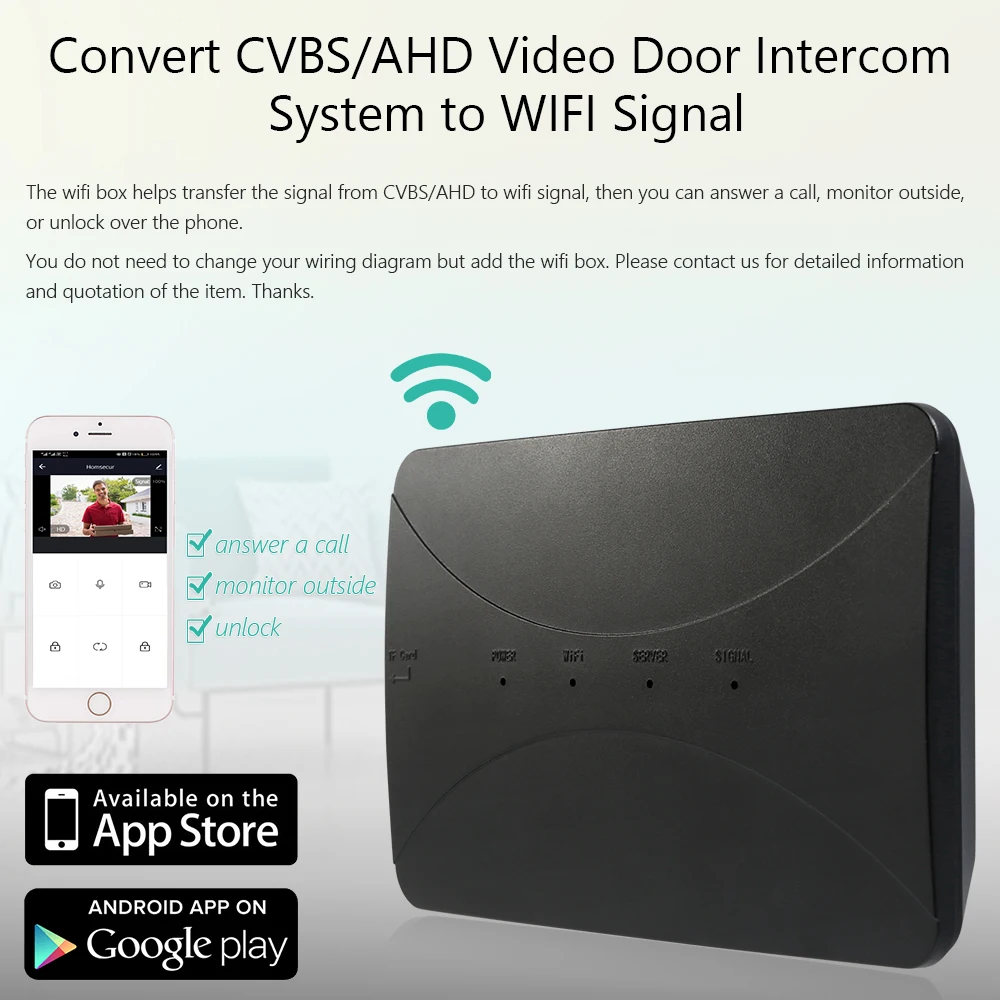 HOMSECUR 7 &quotWI FI видеодомофон Телефонный звонок Системы с технологией сканирования