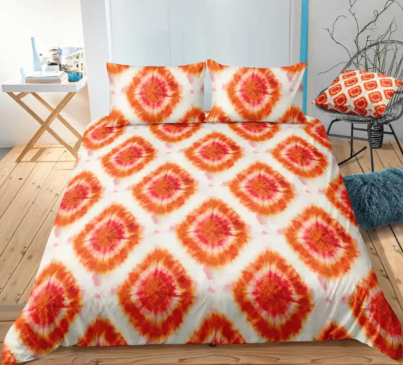 3D комплекты постельного белья синий или зеленый белый в качестве фона батик