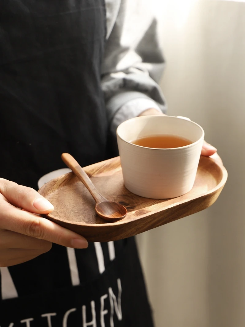 Деревянный поднос из массива дерева Muso тарелка для хранения тарелок акации чая