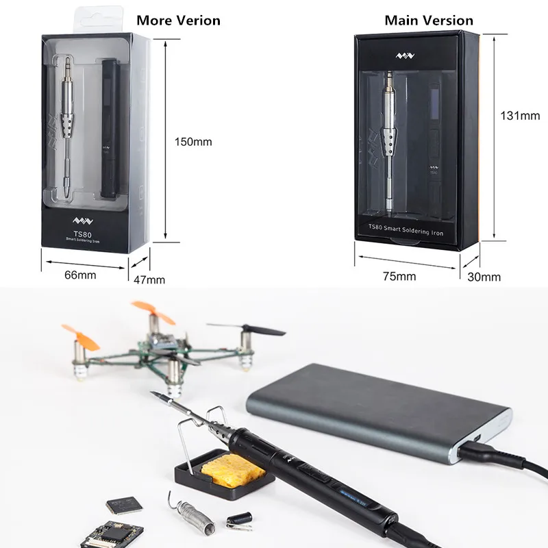Цифровая паяльная станция MINI TS80 программируемая с USB Type-C и OLED-экраном набор