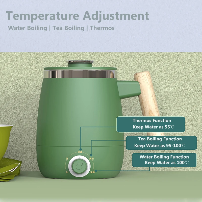Портативный чайник Электрический 400 мл Нержавеющая сталь 200 Вт мгновенный нагрев