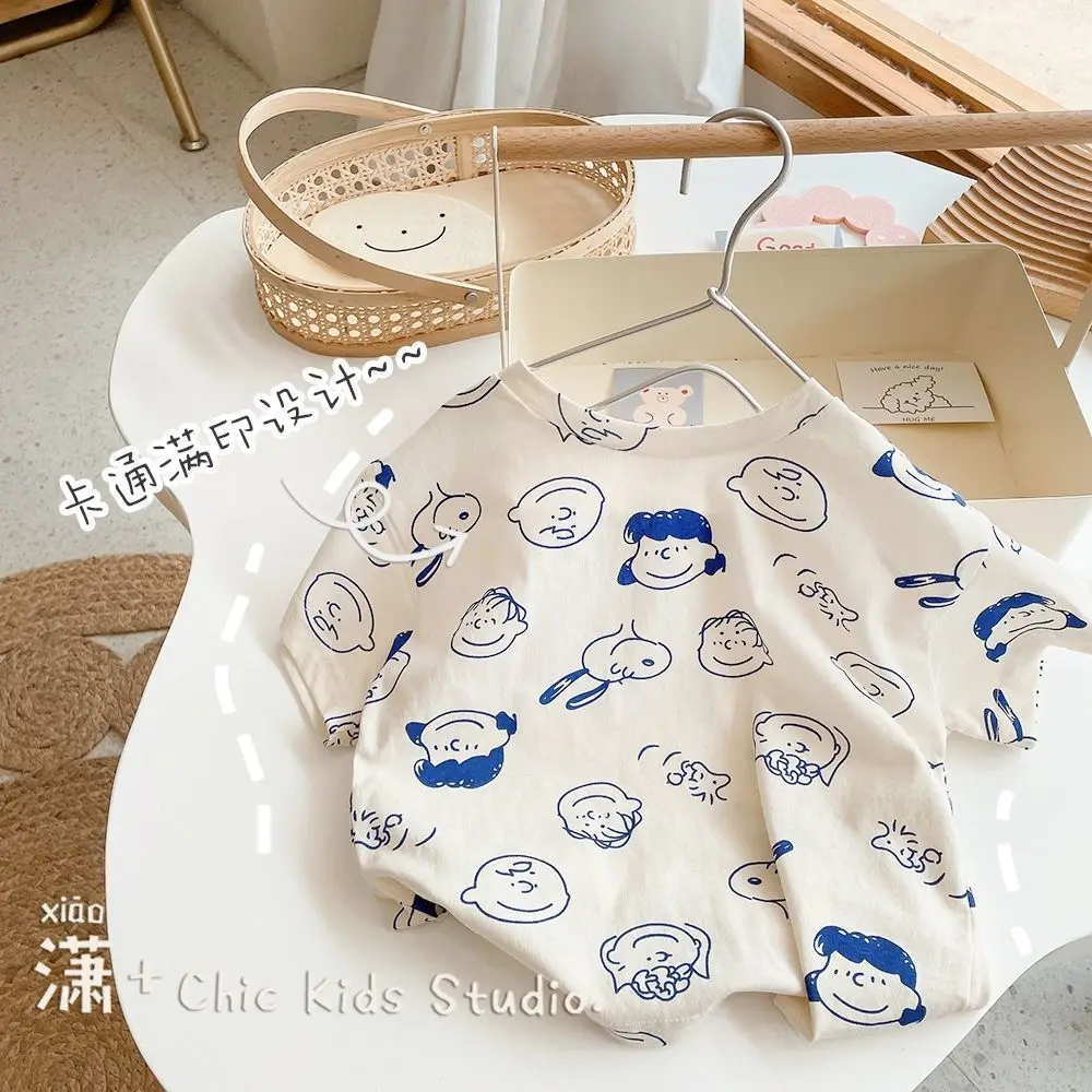 VIDMID Boys and girls Cotton Short Sleeve T-Shirts summer new children&#39s all over print loose baby half sleeve thin tops P5345 | Детская