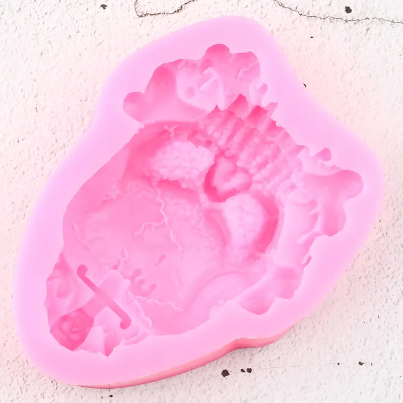 3D крест Скелет Череп силиконовые формы Хэллоуин торт инструменты для украшения