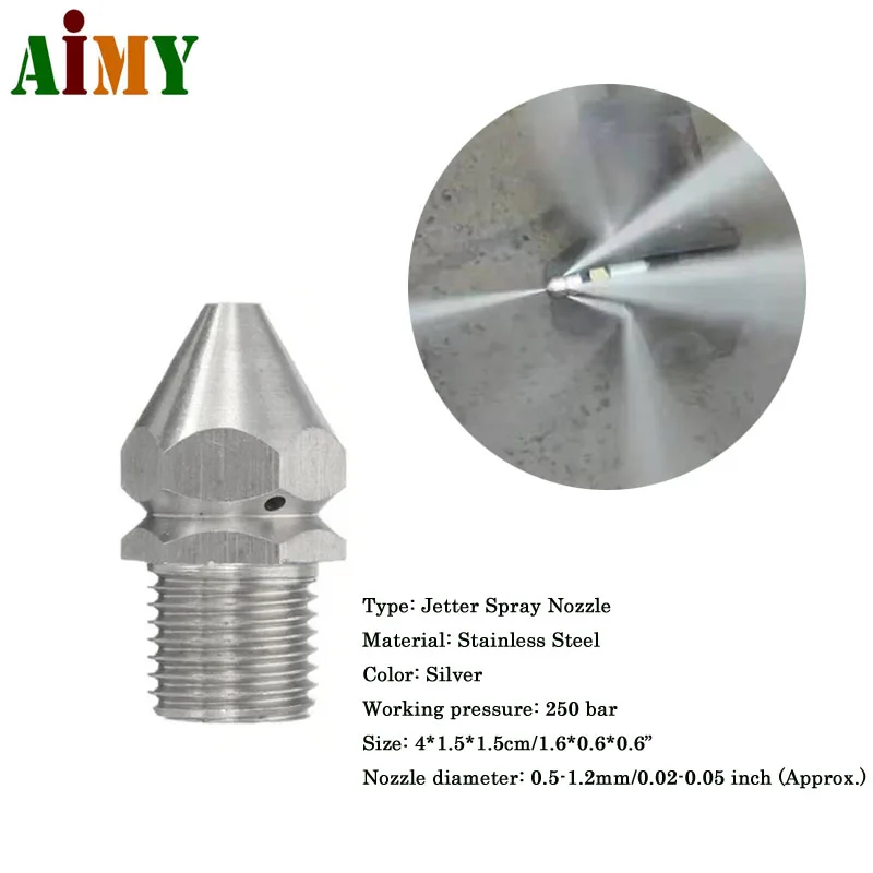 Мойка высокого давления из нержавеющей стали Сопло для очистки канализации 4 струйная наружная насадка 4,5 Вращающаяся насадка для очистки