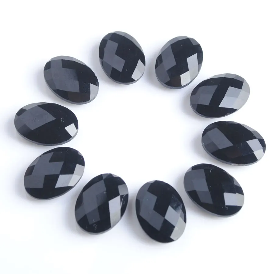 

Oval Bead Natural Stone Black Onyx Facted 13x18x6 mm Cabochon Beads for Jewelry Ring Making Necklace DIY PZ9031