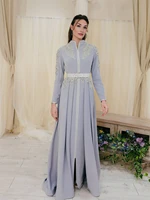 beaded muslim moroccan caftan evening dress with applique sequins pearls summer dress saudi arabia prom dresses custom made