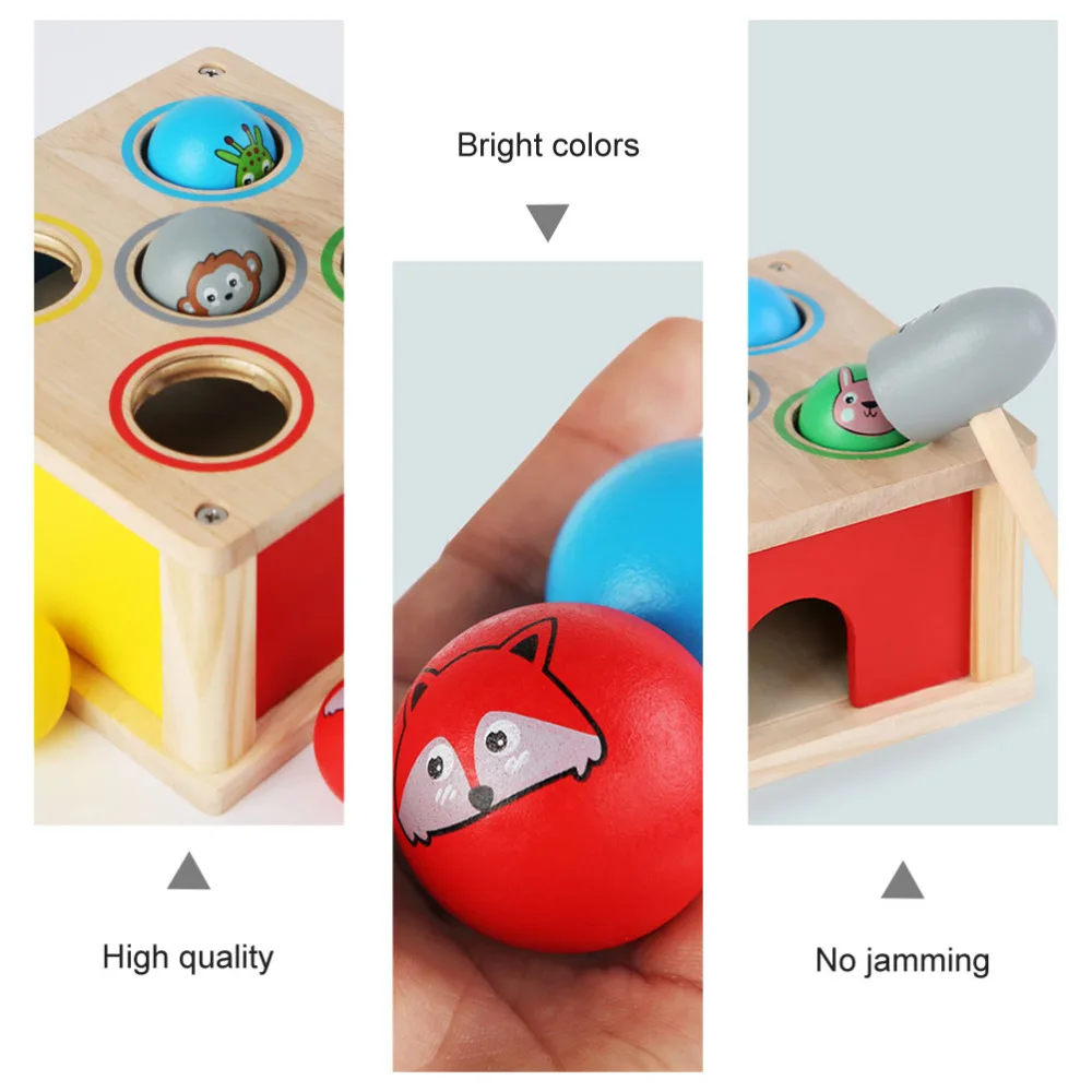 

1 Set Hammer Beat Toy Wooden Animal Knock Toy Kids Beating Toys Educational Toy
