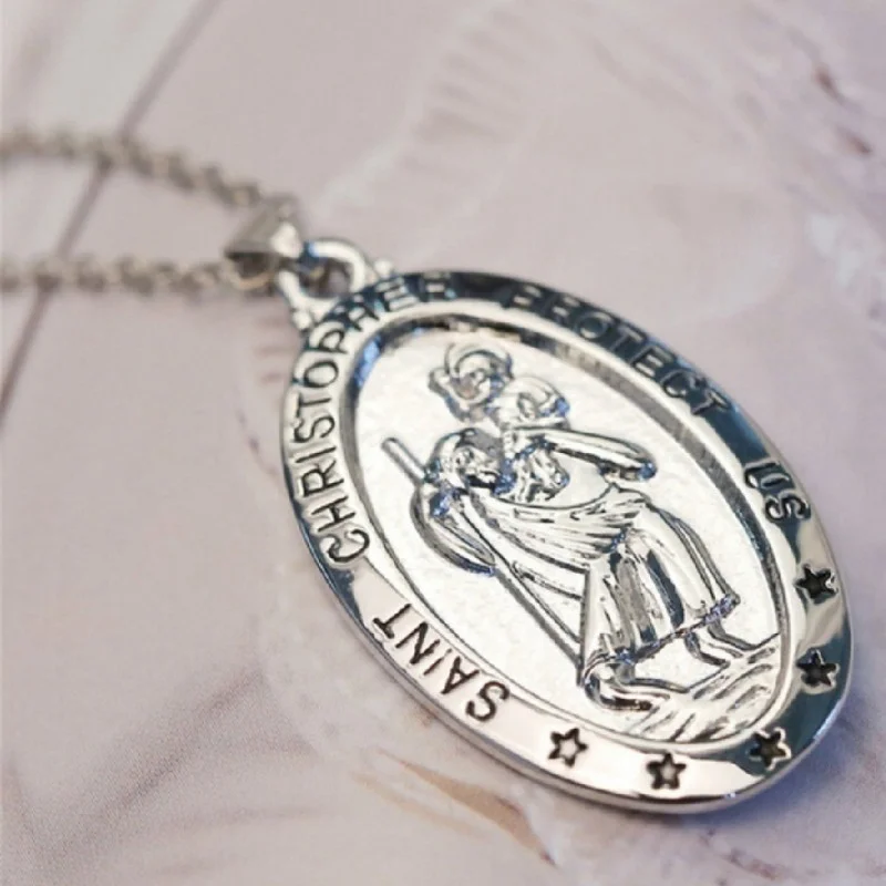 

Mr. Coffee Same St. Christopher Pendant Necklace for Men and Women Traveler's Guardian Necklace Exquisite Fashion Jewelry Gift