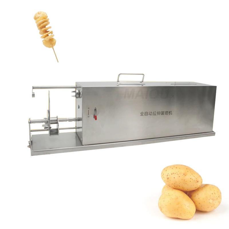 

Electric Potato Spiral Cutter Machine Tornado Potato Tower Maker Stainless Steel Twisted Carrot Slicer Commercial