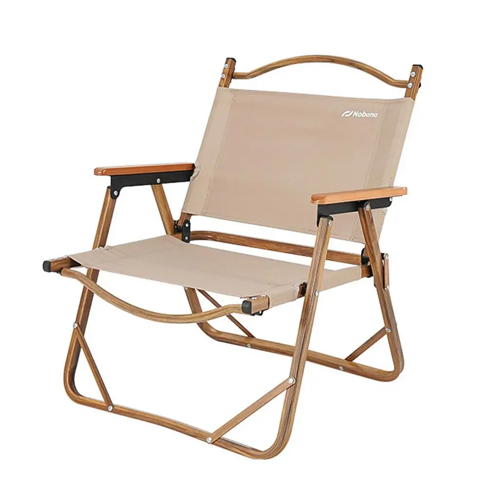 구매 패션 캠핑 접이식 휴대용 의자 가벼운 레저 나무 곡물 팔걸이 야외 낚시 캠핑 도구에 대한 내구성 낚시 의자