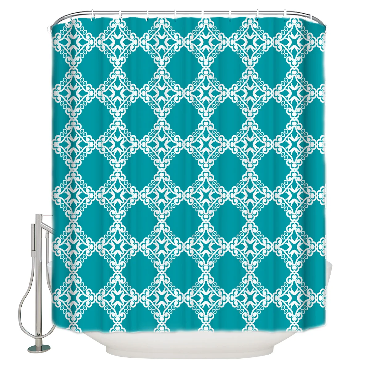 Богемная Ретро Этническая зеленая занавеска для душа Водонепроницаемая ванной