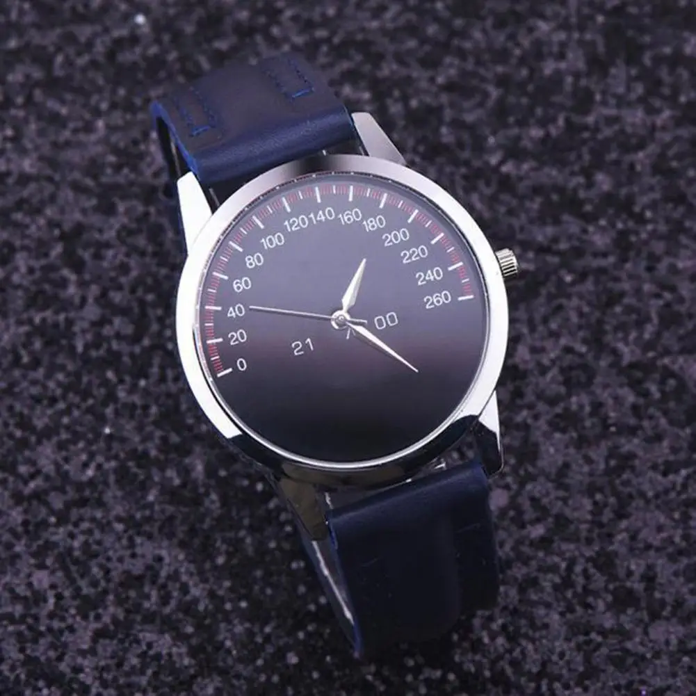 Кварцевые наручные часы унисекс с круглым циферблатом и ремешком из